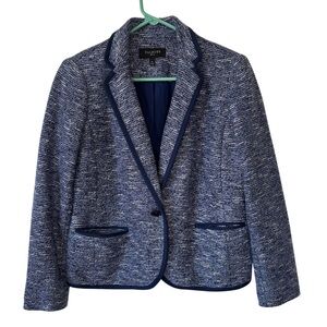 Talbots Women's Navy Blue Textured Blazer